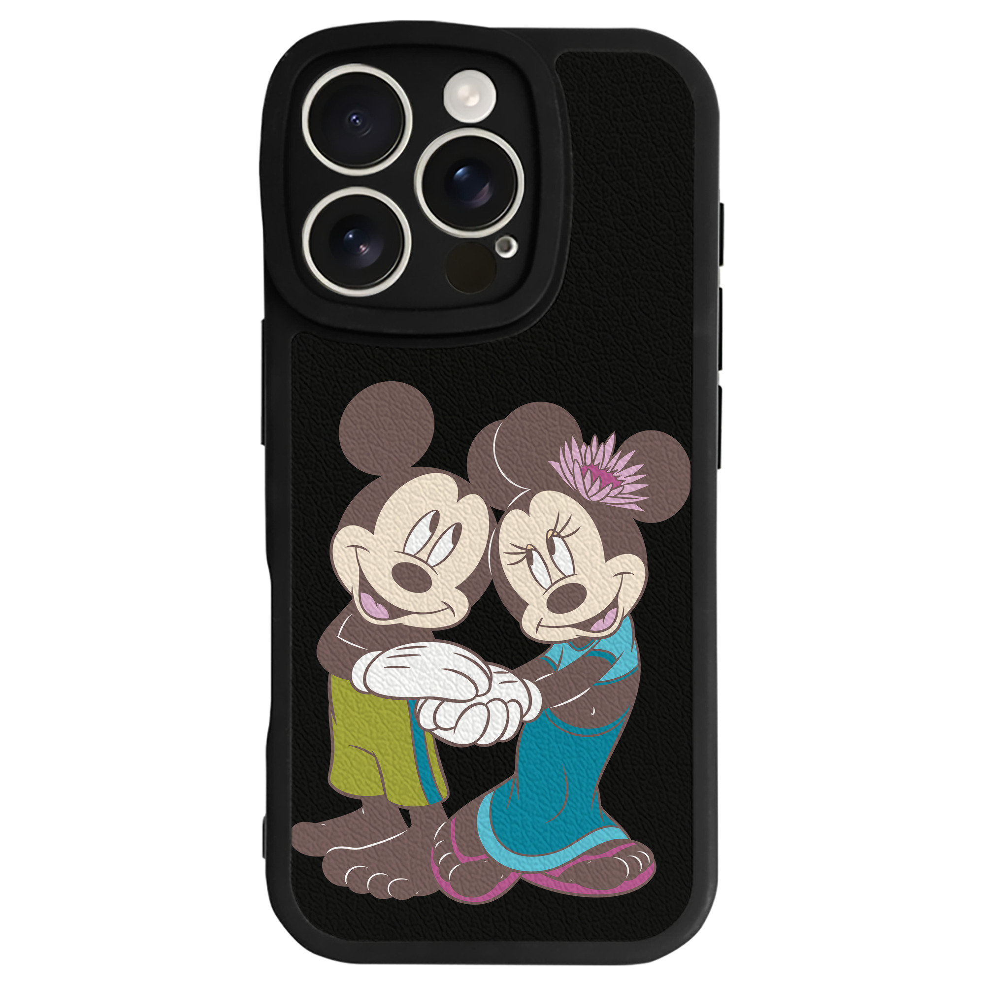 （画像用） ミッキーマウス Mickey Mouse 【iPhone 16シリーズ対応】シリコンスマホケース（レザー調） 材質：シリコン
